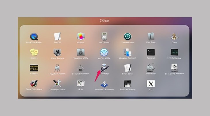 Bạn truy cập vào mục Others rồi bấm chọn Automator