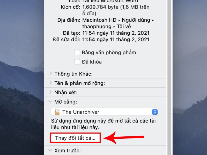 Cuối cùng, bạn chọn vào Thay đổi tất cả... để hoàn tất