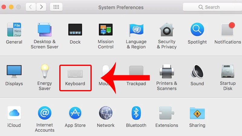 Bạn bấm tiếp tục vào mục Keyboard