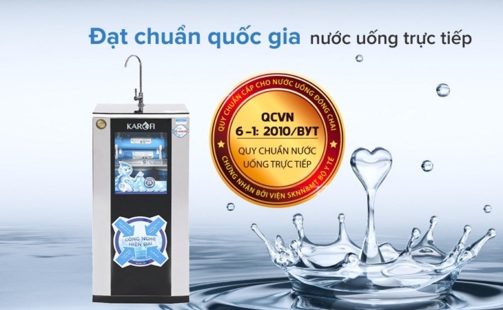 Máy lọc nước RO Karofi KSI80-A 8 lõi đạt tiêu chuẩn của Bộ Y tế