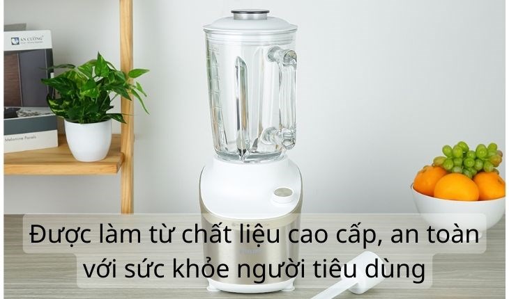 Máy xay sinh tố Philips HR3760/01 được làm từ chất liệu cao cấp và an toàn