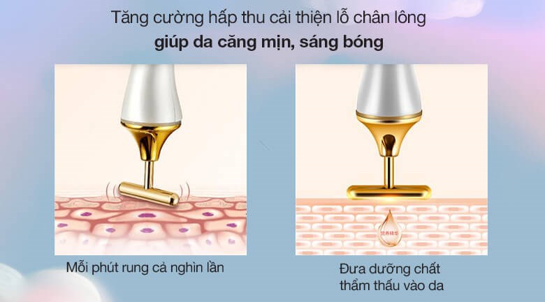 Công nghệ rung 3D giúp tăng cường vận động cho da mặt và mang đến làn da căng bóng