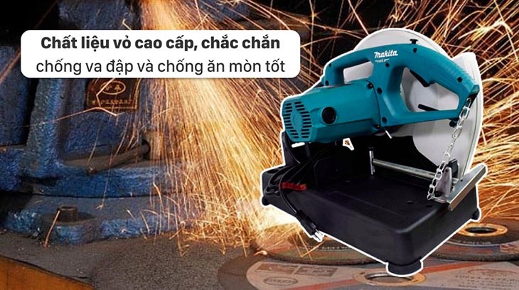 Máy cắt sắt Makita M2403B 2200W được thiết kế chắc chắn, cứng cáp
