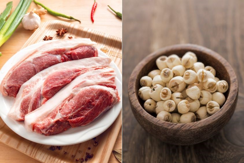 Món ăn dặm từ hạt sen và thịt heo thơm ngon