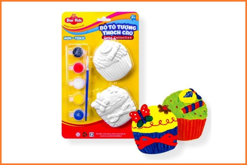 Đồ chơi tô tượng thạch cao bánh ngọt làm quà 1/6 cho bé trai đơn giản Đồ chơi tô tượng thạch cao bánh ngọt làm quà 1/6 cho bé trai đơn giản