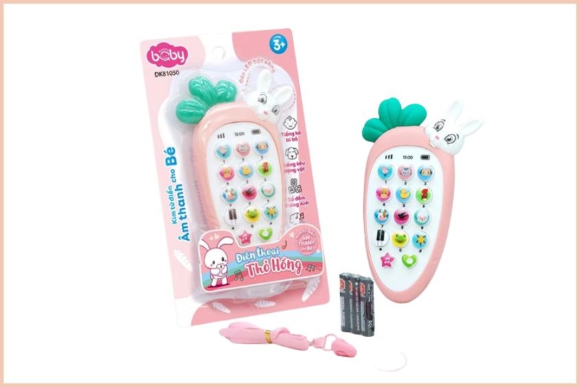 Đồ chơi điện thoại thỏ hồng Duka là món quà 1/6 cho bé gái rất được yêu thích Đồ chơi điện thoại thỏ hồng Duka là món quà 1/6 cho bé gái rất được yêu thích