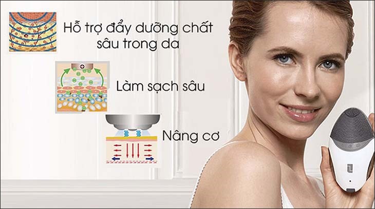 Máy rửa mặt và nâng cơ mặt Lifetrons CMD-100 được tích hợp 5 tần số rung khác nhau, đáp ứng nhu cầu sử dụng của người dùng