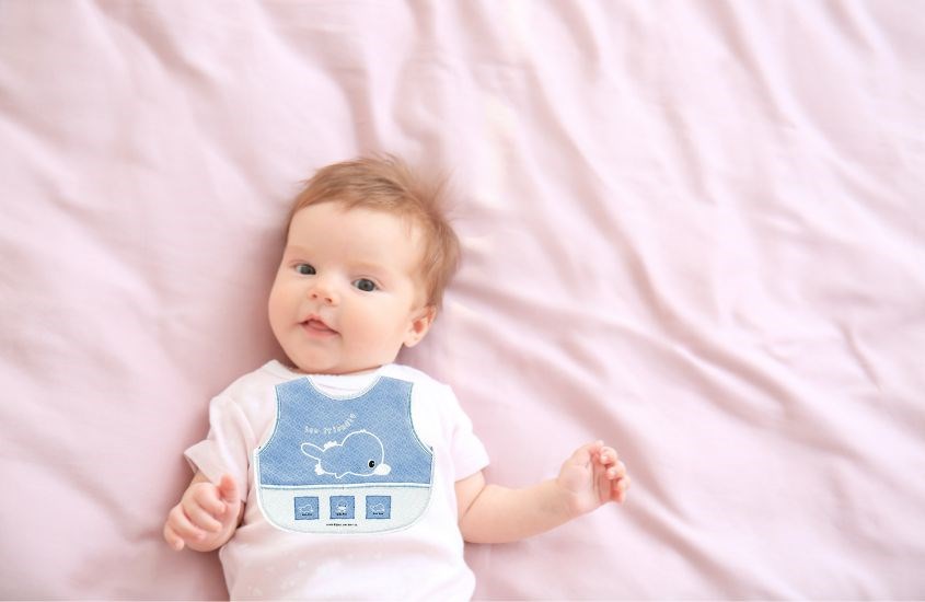 Yếm ăn cho bé cotton KuKu KU2204 - Màu ngẫu nhiên (từ 0 tháng)