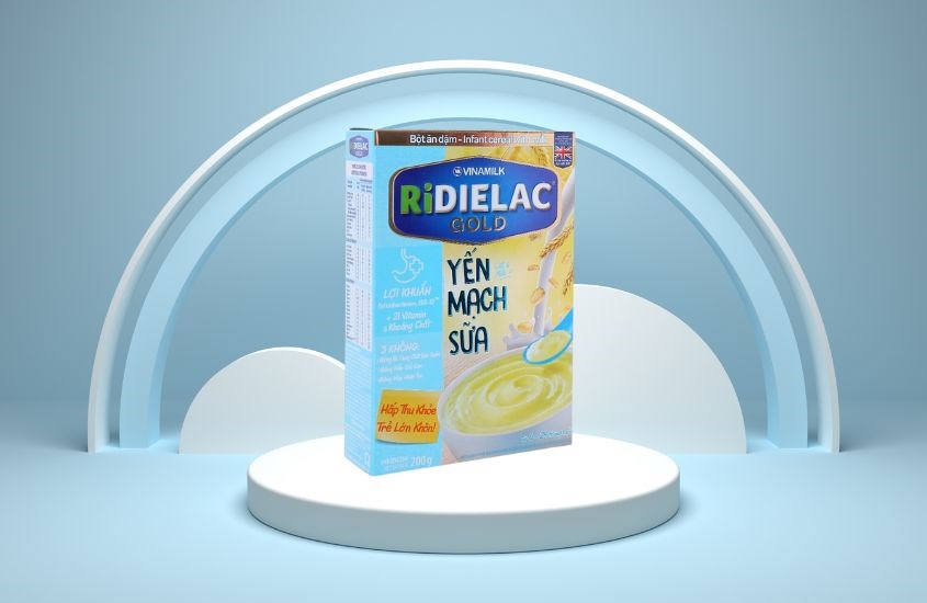 Bột ăn dặm Vinamilk RiDielac Gold yến mạch, sữa hộp 200g (6 - 24 tháng)