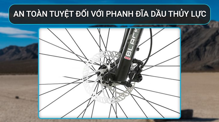 Xe Đạp Địa Hình MTB Pacific Montero 4.0 27.5 inch sử dụng bộ phanh đĩa dầu Tektro M275, giúp bạn xử lý tốt trước những tình huống nguy hiểm xảy ra bất ngờ