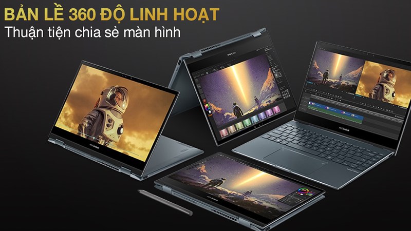 Laptop xoay 360 độ là laptop có khả năng gập, xoay màn hình hoặc bàn phím