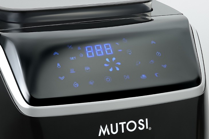 Nồi chiên không dầu kiêm hấp Mutosi MF-S102 7 lít được trang bị bảng điều khiển cảm ứng tiện lợi, dễ dàng thao tác và điều chỉnh nhiệt độ