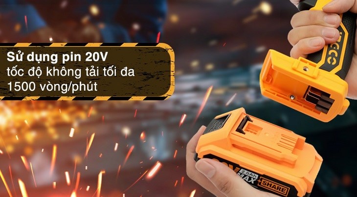 Máy khoan vặn vít pin Ingco CDLI20024 20V sử dụng viên pin có độ bền cao, có thể sạc tiết kiệm chi phí cho người sử dụng