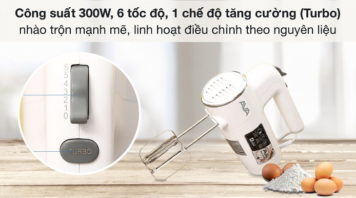 Công suất hoạt động của máy đánh trứng mạnh mẽ khoảng từ 300 - 400W