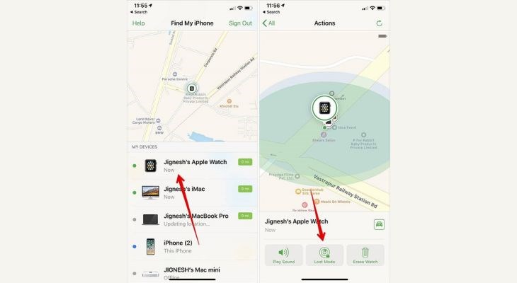 Người dùng bật chế độ Lost Mode để đánh dấu đồng hồ bị mất