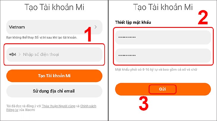 Đăng ký tài khoản Xiaomi bằng số điện thoại Đăng ký tài khoản Xiaomi bằng số điện thoại