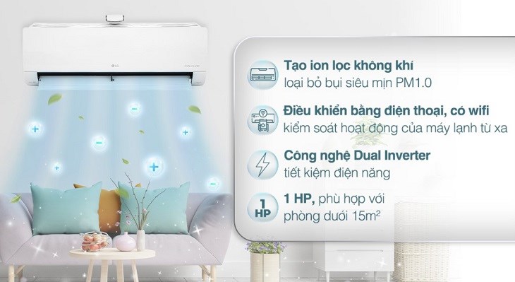 Máy lạnh LG Inverter 1 HP V10APFP sử dụng kích thước ống đồng 6/10