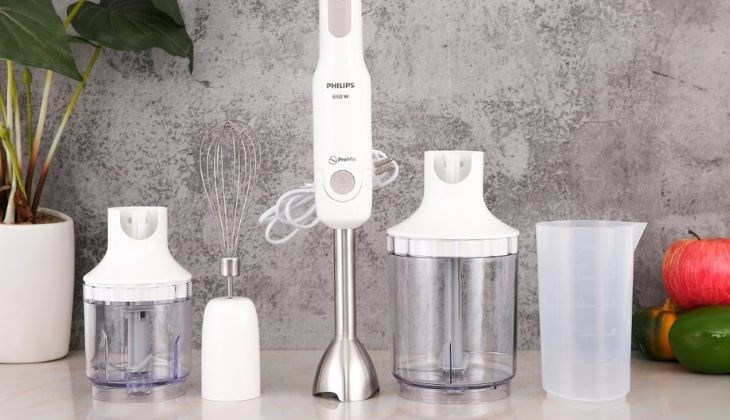 Máy xay sinh tố cầm tay đa năng Philips HR2537 với đa dạng phụ kiện đi kèm
