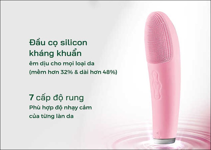 Máy rửa mặt và đẩy tinh chất Dr.Glatt Dua Fit Pro (Màu hồng) có 7 tần số rung cho bạn thỏa sức lựa chọn