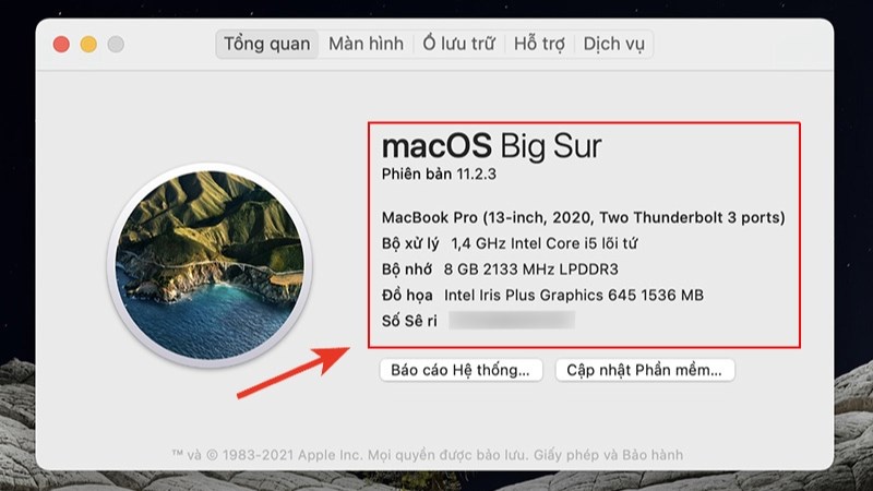 Nhấn chọn logo Apple và chọn vào About This Mac