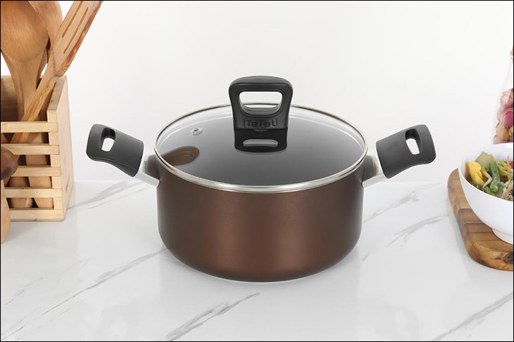 Nồi nhôm chống dính nắp kính 20 cm Tefal Day By Day G143440 dùng được trên bếp từ, bếp ga và bếp hồng ngoại
