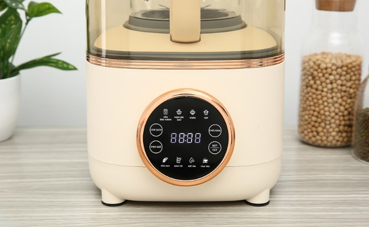 Bảng điều khiển cảm ứng tiếng Việt máy làm sữa hạt Rapido RHB-600D nhanh nhạy và có màn hình hiển thị tiện thao tác, quan sát