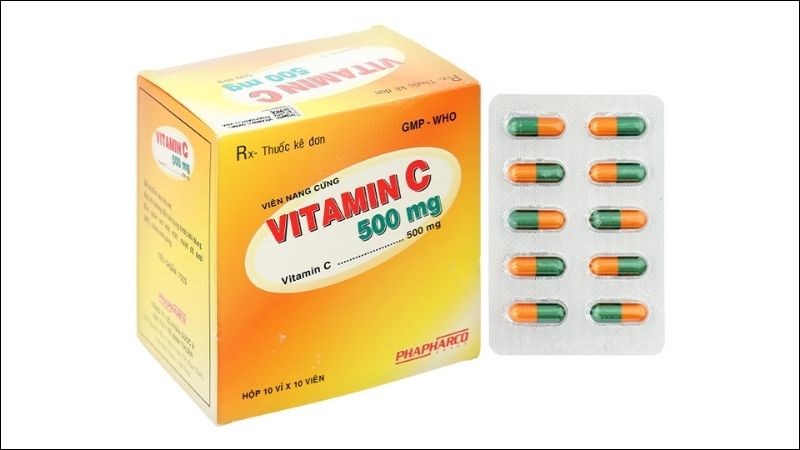 Vitamin C 500mg Phapharco trị thiếu hụt vitamin C (10 vỉ x 10 viên)