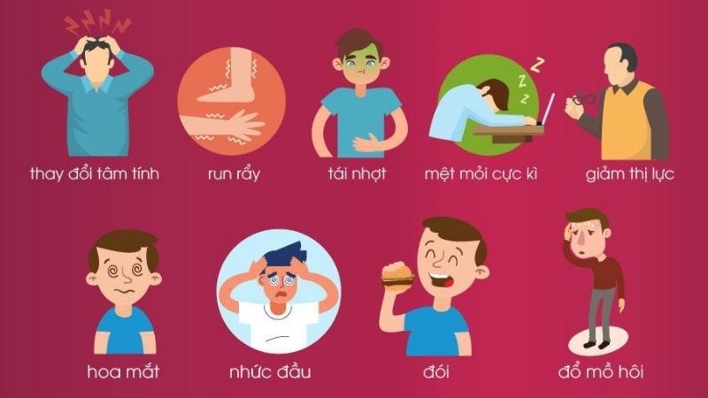 Run, đổ mồ hôi, đói là triệu chứng của hạ đường huyết 