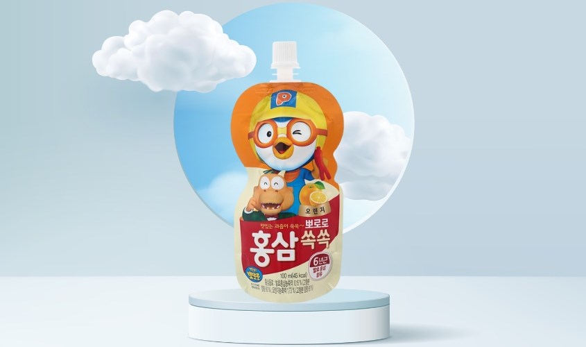 Nước ép trái cây Pororo hồng sâm vị cam 100 ml