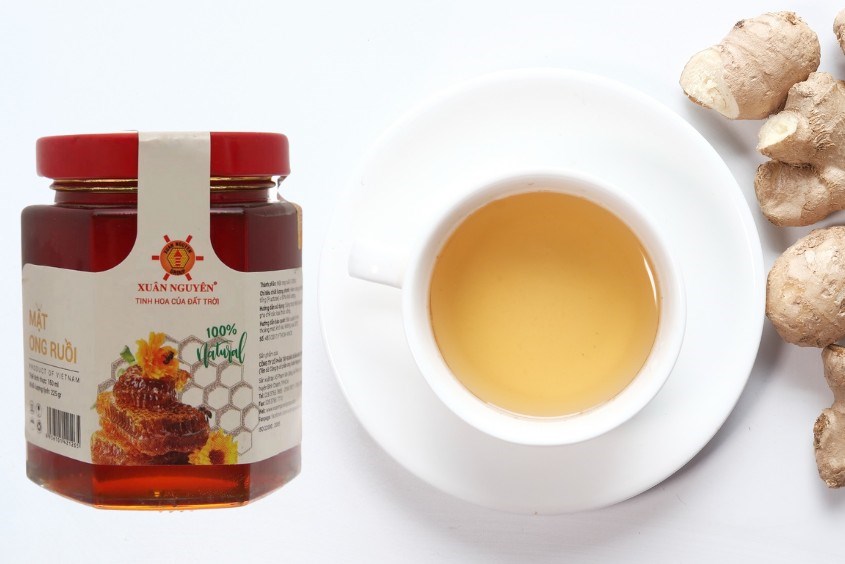 Trà gừng kết hợp mật ong ruồi nguyên chất Xuân Nguyên 160 ml giúp trị nghẹt mũi hiệu quả