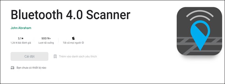 Ứng dụng Bluetooth 4.0 scanner cho phép tìm kiếm tai nghe ở chế độ năng lượng thấp