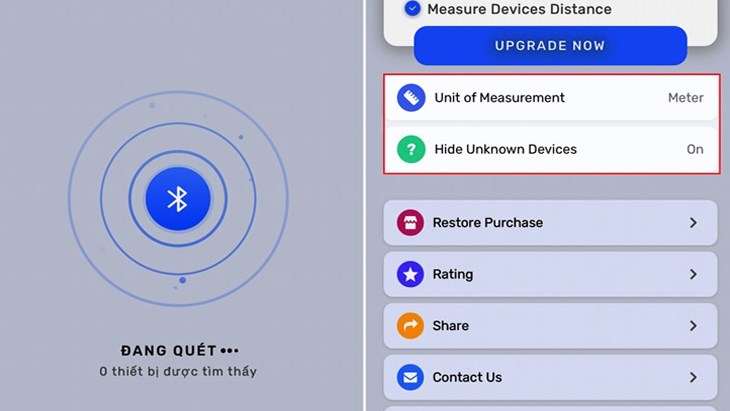Tiến hành quét để nhận biết các thiết bị có kết nối Bluetooth