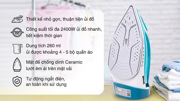 Bàn ủi Dmax với nhiều ưu điểm nổi bật giúp hỗ trợ quá trình ủi đồ dễ dàng, nhanh chóng