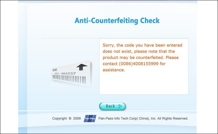 Màn hình phần mềm trả kết quả máy mài Makita giả dựa trên mã sản phẩm