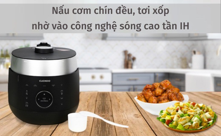 Nồi cơm áp suất cao tần Cuckoo 1.08 lít CRP-LHTR0609F/BKSIVNCV nấu cơm ngon nhờ vào công nghệ sóng cao tần IH