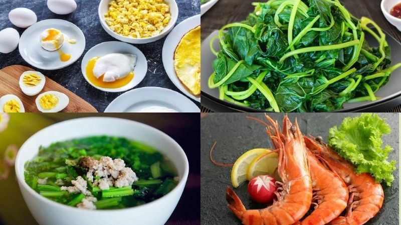 Các món từ trứng, rau luộc, món canh và hải sản nấu chín không nên để qua đêm