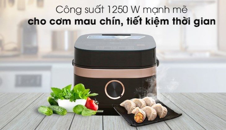 Công suất nồi cơm điện cao tần Midea 1.5 lít MB-HS4008 1250W mạnh mẽ, giúp cơm mau chín