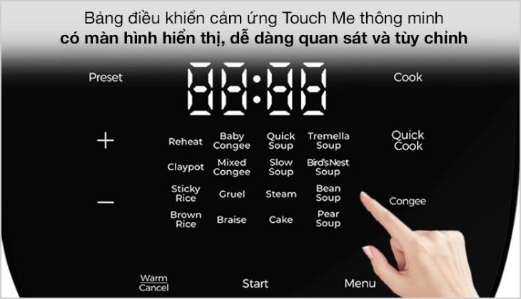 Nồi cơm điện cao tần Dreamer 1.5 lít DR-IH15B có màn hình cảm ứng hiện đại, dễ dàng sử dụng