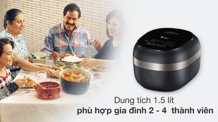 Nồi cơm điện cao tần Casper 1.5 lít CI-15RC01 có dung tích 1.5 lít, phù hợp cho gia đình có 2 - 4 thành viên