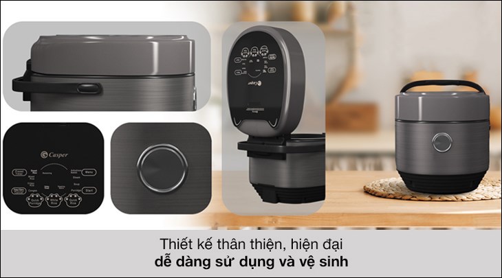 Nồi cơm điện tử 1.8 lít Casper CD-18RC01 có thiết kế thân thiện, hiện đại, dễ dàng tháo lắp và vệ sinh