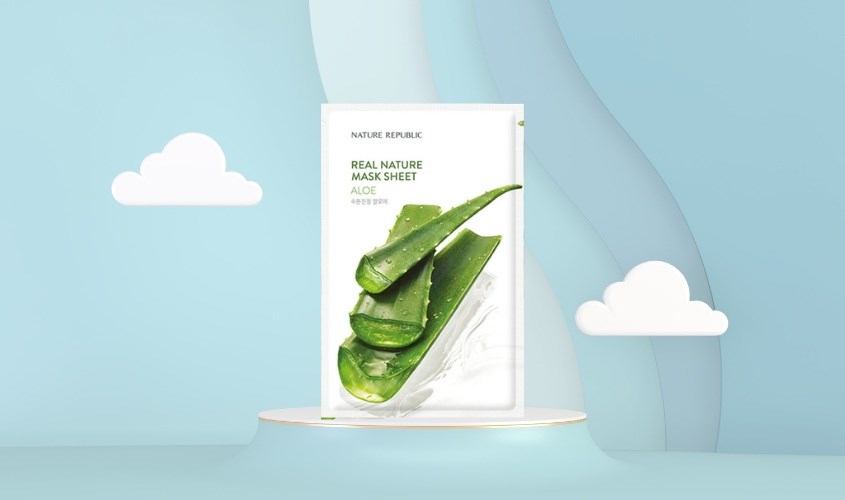 Mặt nạ giấy Lô Hội làm dịu da, cấp ẩm Nature Republic Real Nature Aloe