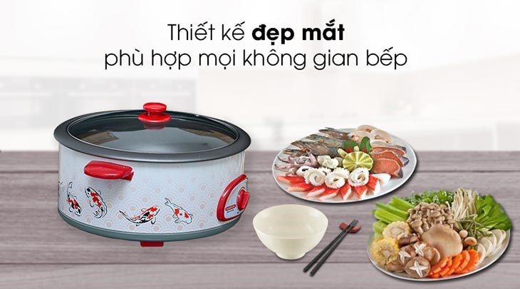 Nồi lẩu điện Sunhouse SH-525L 4 lít được thiết kế đơn giản, tiện lợi, an toàn và phù hợp mọi không gian bếp