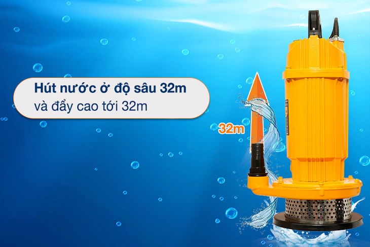 Máy bơm chìm Tolsen 79979 750W hoạt động mạnh mẽ với công suất 750W hỗ trợ bơm nước nhanh hơn