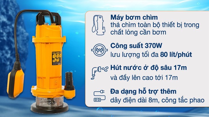 Máy bơm chìm Tolsen 79978 370W sở hữu nhiều ưu điểm nổi bật