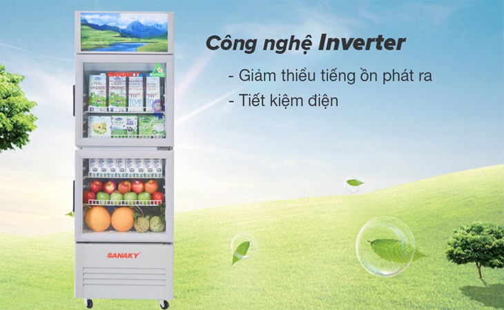 Tủ mát Sanaky Inverter 340 lít VH-408W3L tích hợp công nghệ Inverter