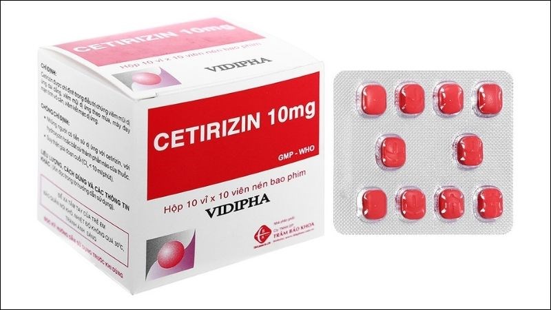 Cetirizin 10mg trị vi&ecirc;m mũi dị ứng