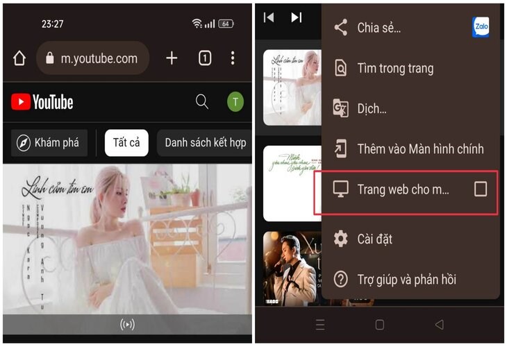 Mở trình duyệt Chrome lên và mở video mà bạn muốn nghe.