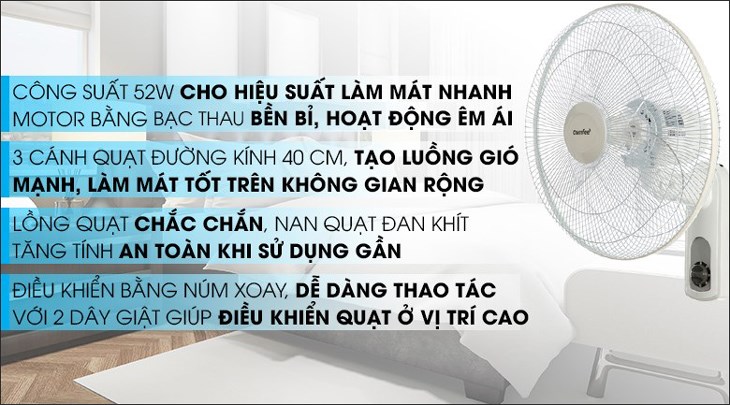 Quạt treo Comfee CF-WF4019VG được bán với giá 680 ngàn đồng (cập nhật 16/05/2023 và có thể thay đổi theo thời gian) Quạt treo Comfee CF-WF4019VG được bán với giá 680.000 đồng (cập nhật 05/2023 và có thể thay đổi theo thời gian)