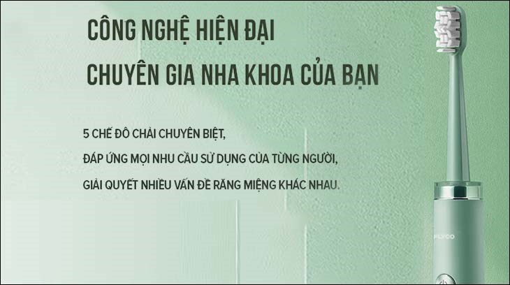 Bàn chải đánh răng điện sóng siêu âm FT1701VN được tích hợp 5 chế độ chải chuyên biệt, đáp ứng mọi nhu cầu sử dụng của từng đối tượng
