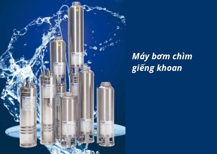 Máy bơm chìm giếng khoan hút bùn, nước từ sâu trong lòng đất và đẩy chúng lên trên